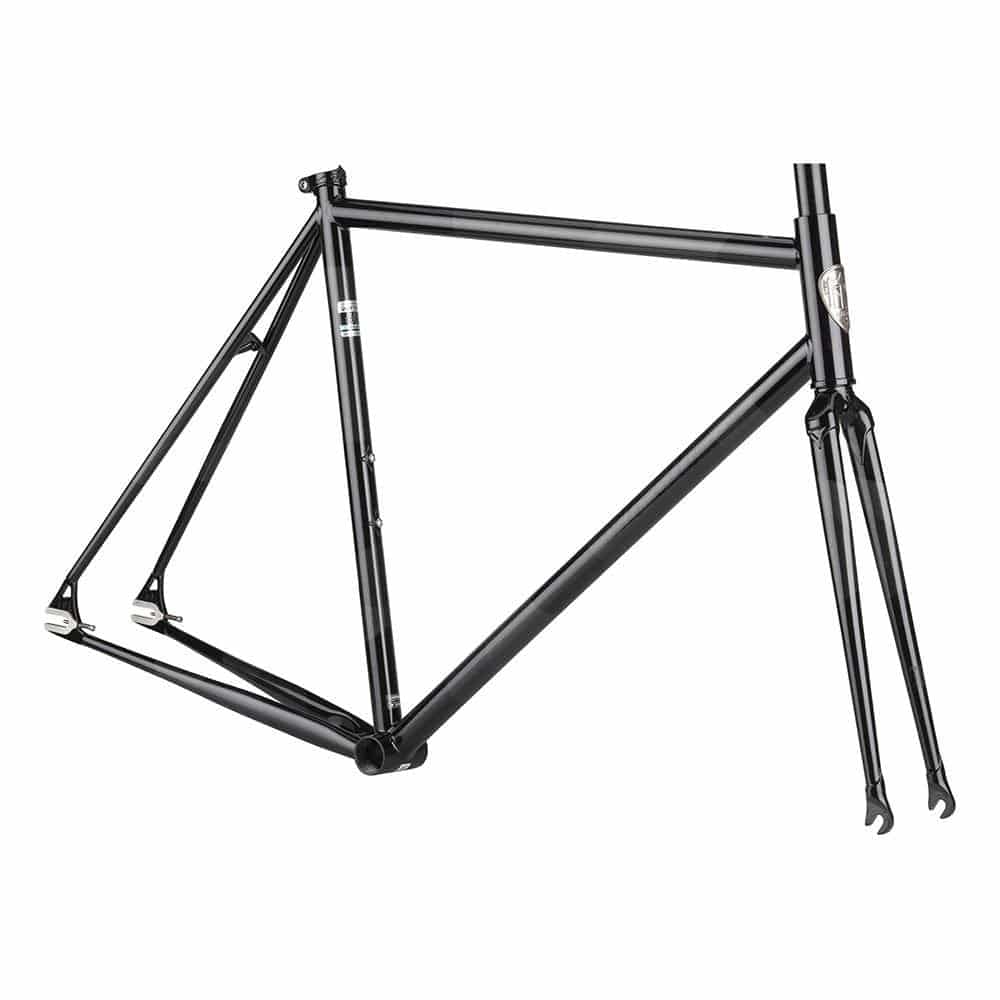 All-City Big Block Road frameset for track and urban riding, featuring brake compatibility and durable steel construction.