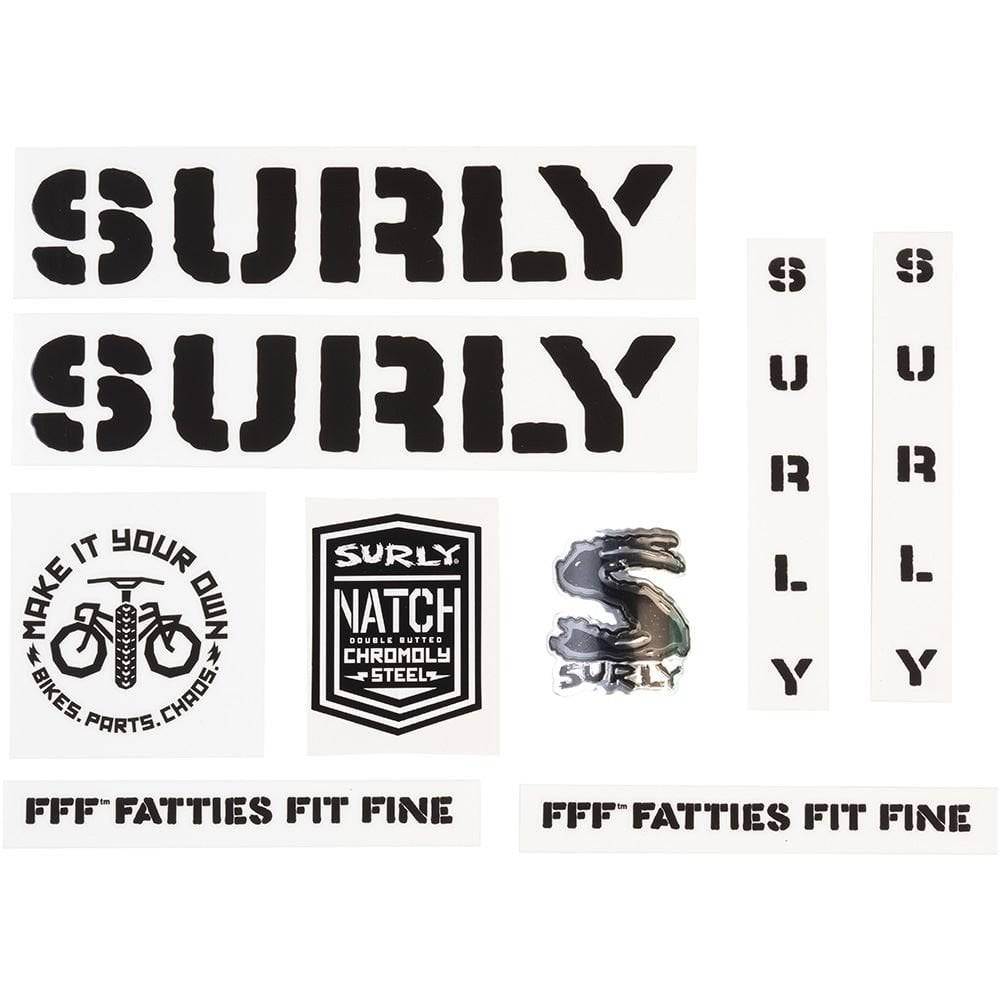 Surly bike frame stickers and decals for customizing your Surly bike with bold, colorful designs and branding.