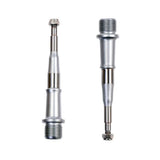 HT Components replacement bike axles, durable steel spares for bike upgrades, shown with detailed metal construction and threading.