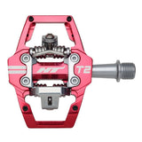 HT Components T2 flat trail pedals with adjustable tension and mud shedding features for mountain biking.