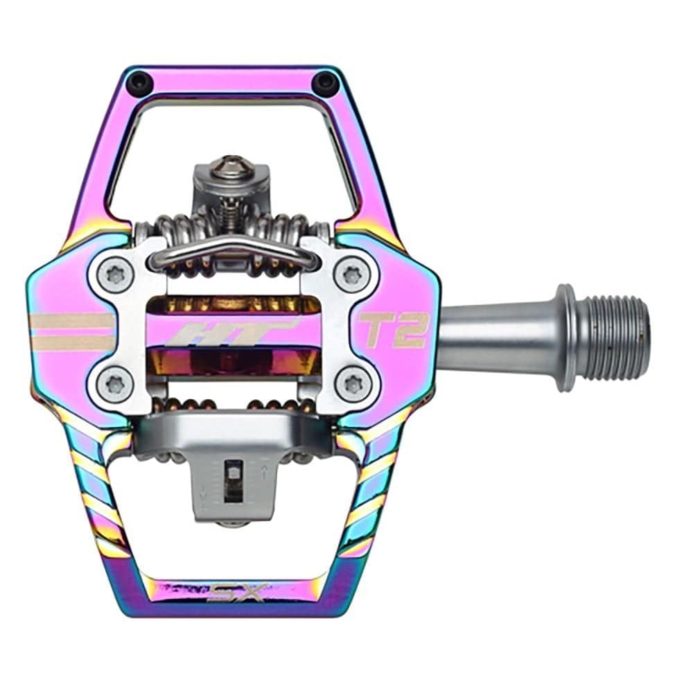 HT Components T2-Sx BMX flat pedals with durable grip, metal body, and smooth rotation for BMX biking.