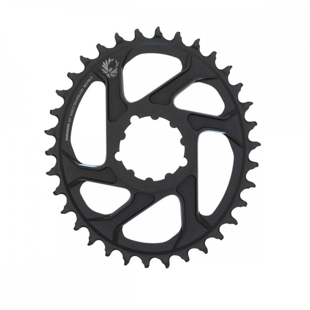 Sram Chain Ring X-Sync 2 Oval 34T Direct Mount 6Mm Offset Alum Eagle Black Chain Ring