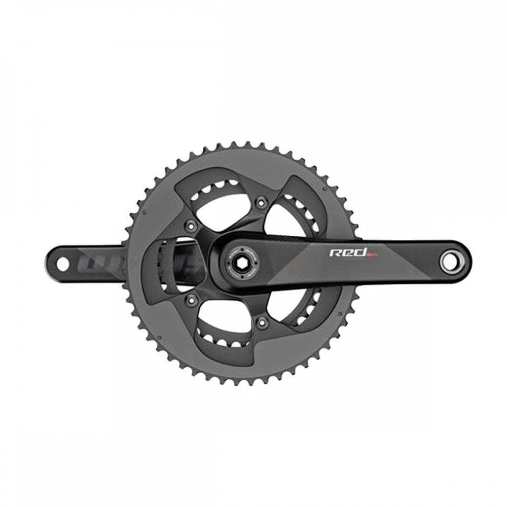 SRAM Red Exogram crankset with 172.5mm chainrings and BB386 bottom bracket interface, no bearings included, bicycle component.