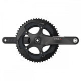 SRAM Red GXP 175mm crankset with 50-34T chainrings for 11-speed road bikes, black components, Yaw crank design.