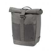 Altura Grid 20L cycling pannier in smoke with Rixen & Kaul Vario top hook system and waterproof fabric for bike touring.