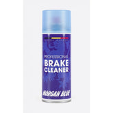Morgan Blue brake cleaner aerosol spray, fast-drying workshop product removing grease and brake dust from bike components.