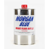 Morgan Blue DOT 5.1 brake fluid in a 1000cc bottle, designed for hydraulic brake performance in workshop use.
