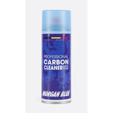 Morgan Blue Carbon Cleaner aerosol spray for matte bike frames and components, 400cc, in a workshop setting.