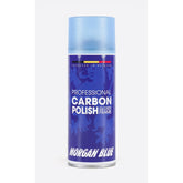 Morgan Blue Carbon Polish aerosol spray for bike paint and chrome cleaning with protective shine and workshop use.