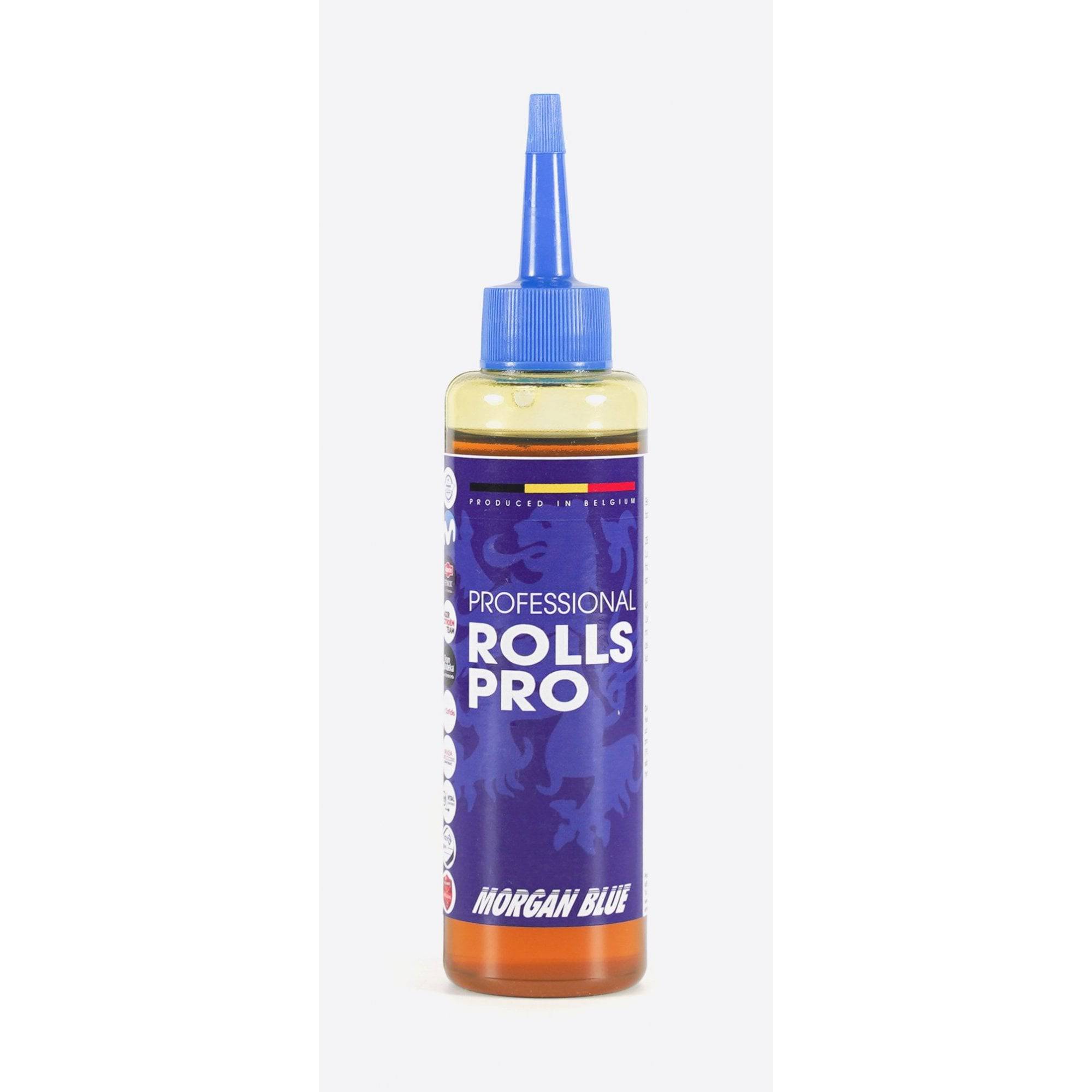 Morgan Blue Rolls Pro Workshop lubricant and grease in a 125cc bottle, suitable for bike maintenance and mechanical work.
