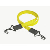 Yellow Master Lock bungee cord with swivel wire hooks, 1000mm length and 18mm diameter, designed for secure fastening and outdoor use.
