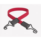 Red Master Lock bungee cord with wire swivel hooks, 600mm length and 18mm width, used for securing items and accessories.