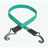Master Lock green bungee cord with swivel wire hooks, 800 x 18mm, shown with flexible, durable accessory for securing items.