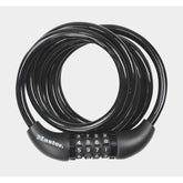 Master Lock 8221 cable combination lock with 8mm diameter and 1.8m length, featuring a 4-dial set-your-own code.