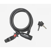 Master Lock 10mm x 1.8m cable key lock with pick-resistant security, shown coiled with key and lock mechanism.