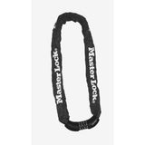 Master Lock 8mm steel chain with 90cm length and 4-dial combination lock, showcasing the durable lock and chain accessories.