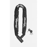 Master Lock 8mm hardened steel chain with integrated key lock, 90cm long, durable security accessory for locks and bikes