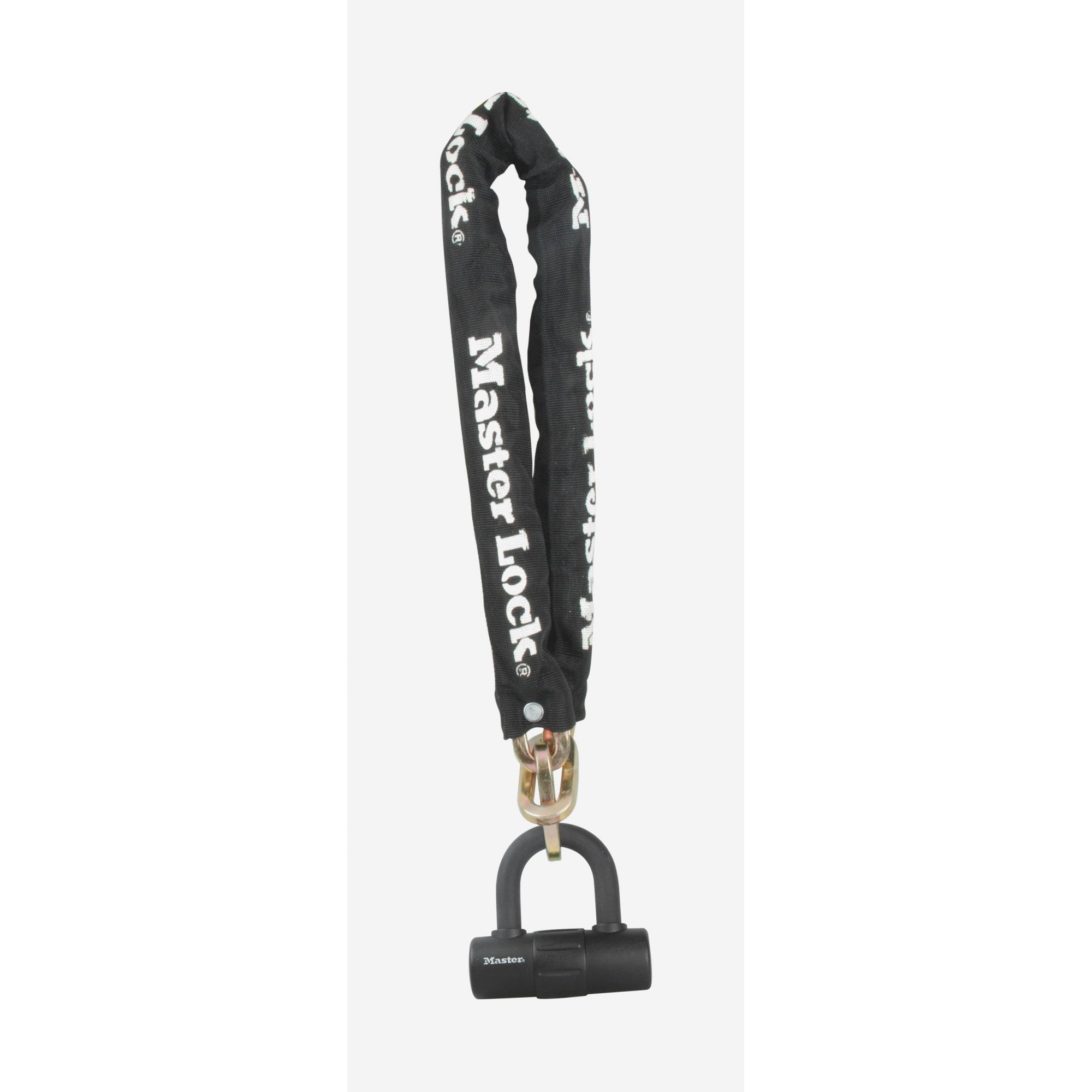 Master Lock 10mm hardened steel chain with mini U-lock, security accessories set, durable metal lock and chain for theft protection