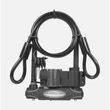 Master Lock U-lock with end-looped cable, heavy-duty security lock measuring 11x21x120cm, durable bike and equipment accessory