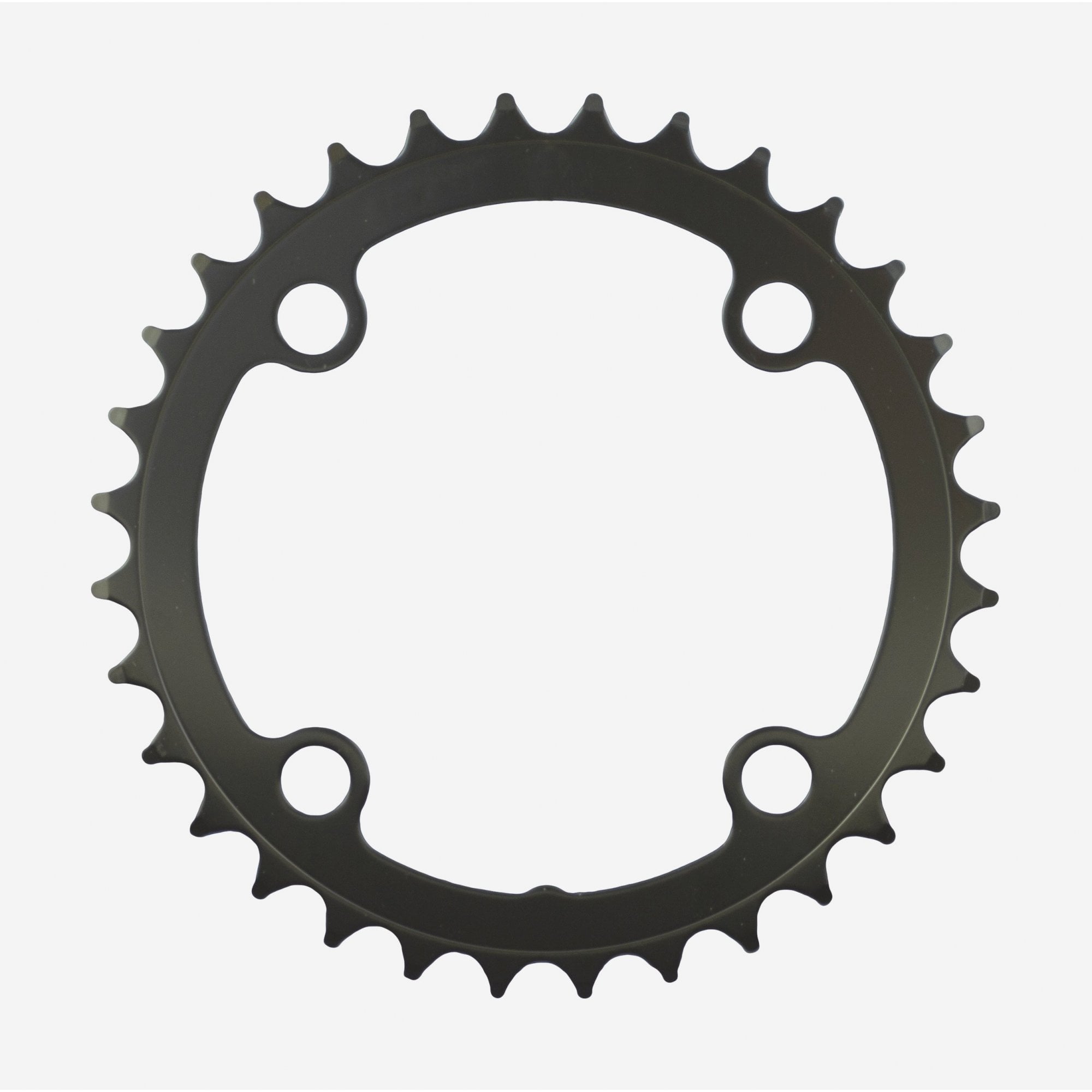 FSA alloy MTB 2x10 chainring in black, CNC machined 4-bolt 32T bike component with teeth for mountain biking.