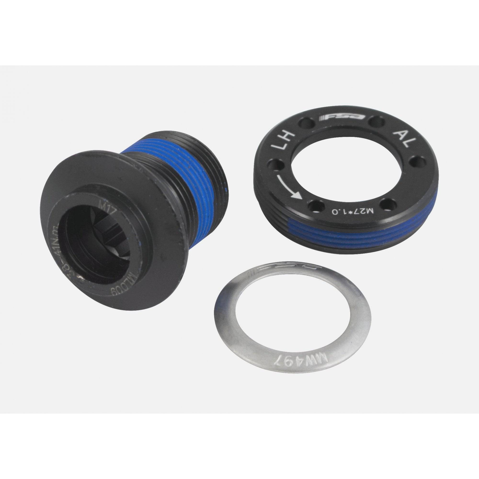 FSA MegaExo modular right arm crank bolt M17 for QR-20 bike crankset, component replacement part with hardware visible