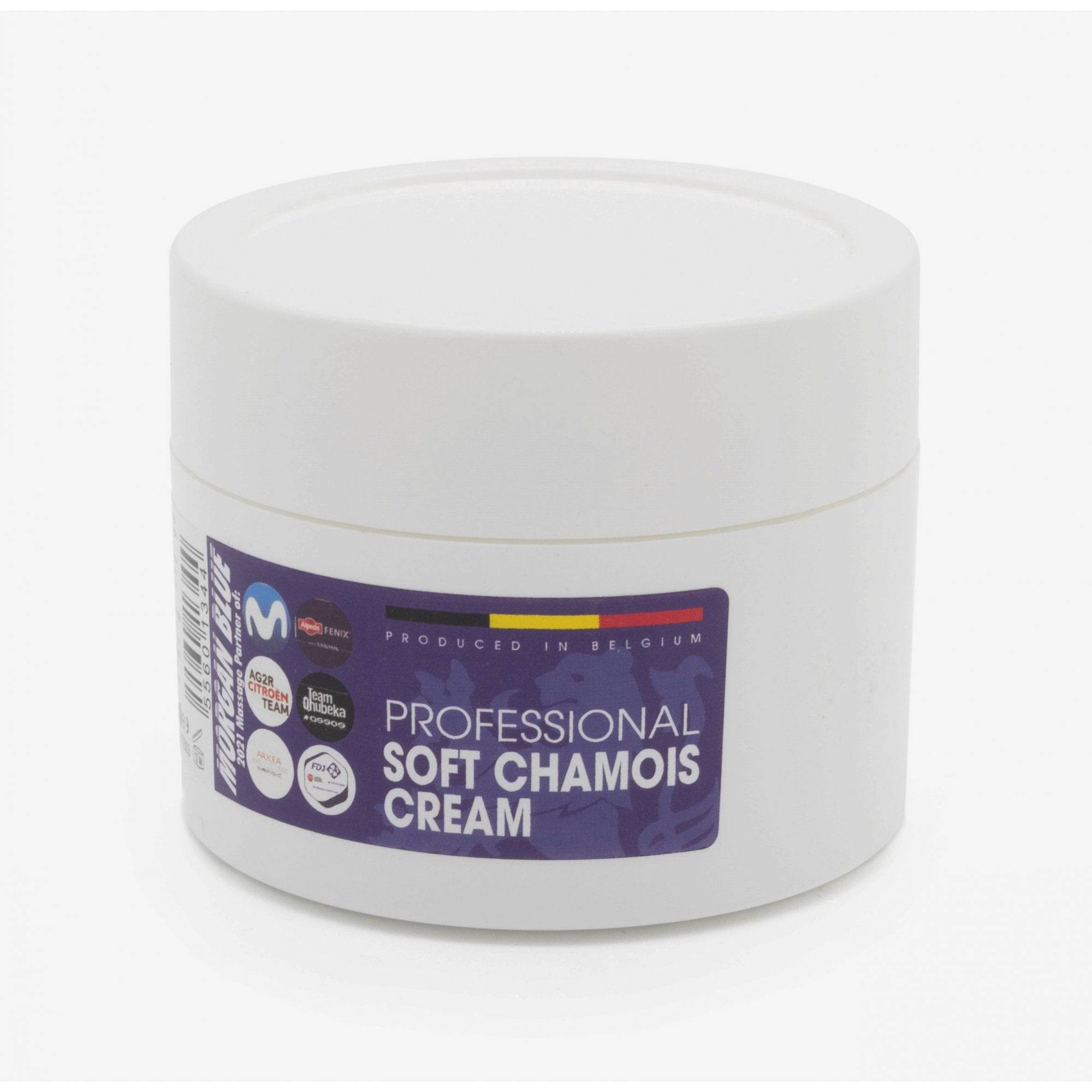 Morgan Blue chamois cream tub for cycling skin protection, soft formula to prevent chafing and enhance comfort during rides.
