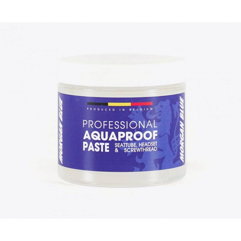 Morgan Blue Aqua Proof Paste installation compound for waterproof lubrication and sealing in workshop applications.