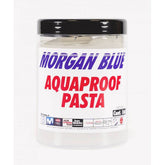 Morgan Blue Aqua Proof Paste waterproof lubrication sealant in a workshop container, used for waterproofing and sealing applications.