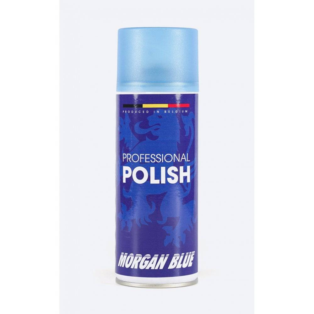 Morgan Blue bike polish and lubricant applied to a bike surface, showcasing a clean and shiny finish for bike maintenance.