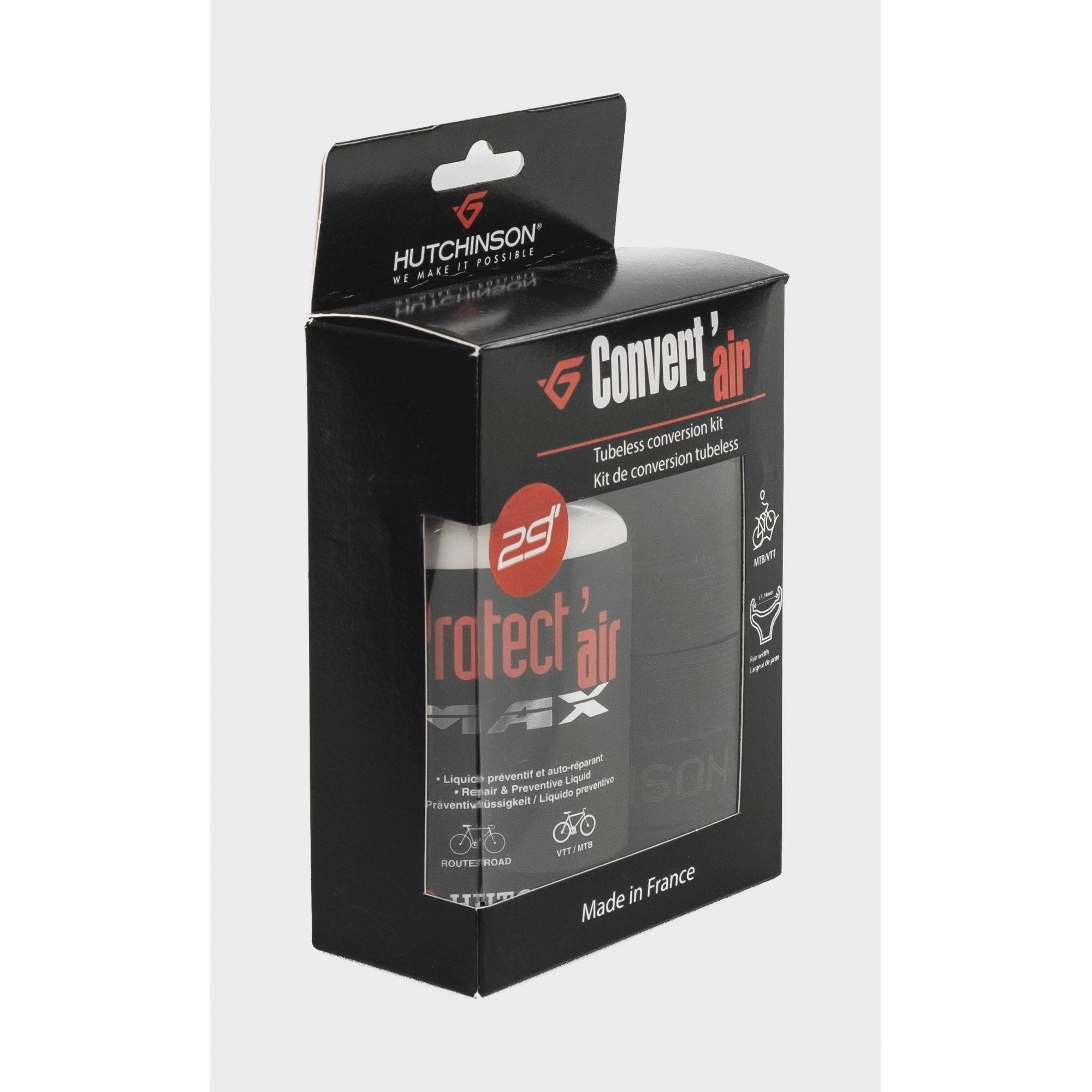 Hutchinson Convert'Air tubeless conversion kit with Vegaprene rim tapes shown on tubetype rims, for bike tubeless tire setup.