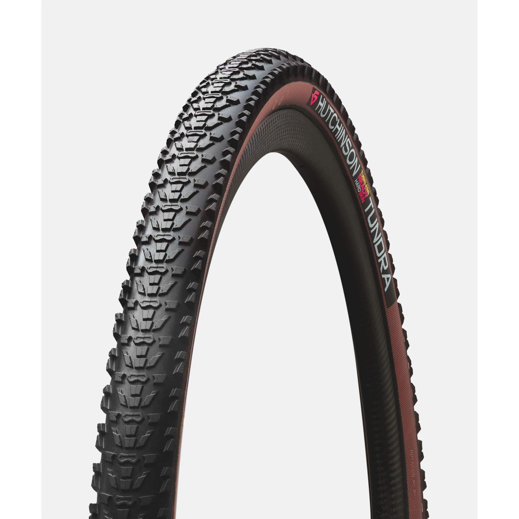 Hutchinson Tundra gravel tire 700x40 with tan wall, tubeless-ready, durable bike component for off-road cycling.