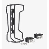 BBB BBC-81 StackRack luggage rack with cargo straps for bike packing, shown mounted on a bicycle for secure cargo transportation.