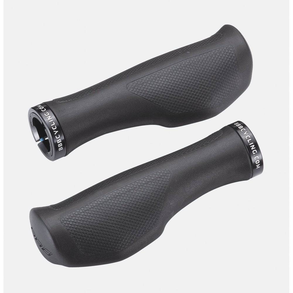 BBB BHG-71 ErgoFix black ergonomic bike grips with 132mm length and gel palm support for enhanced comfort during rides.