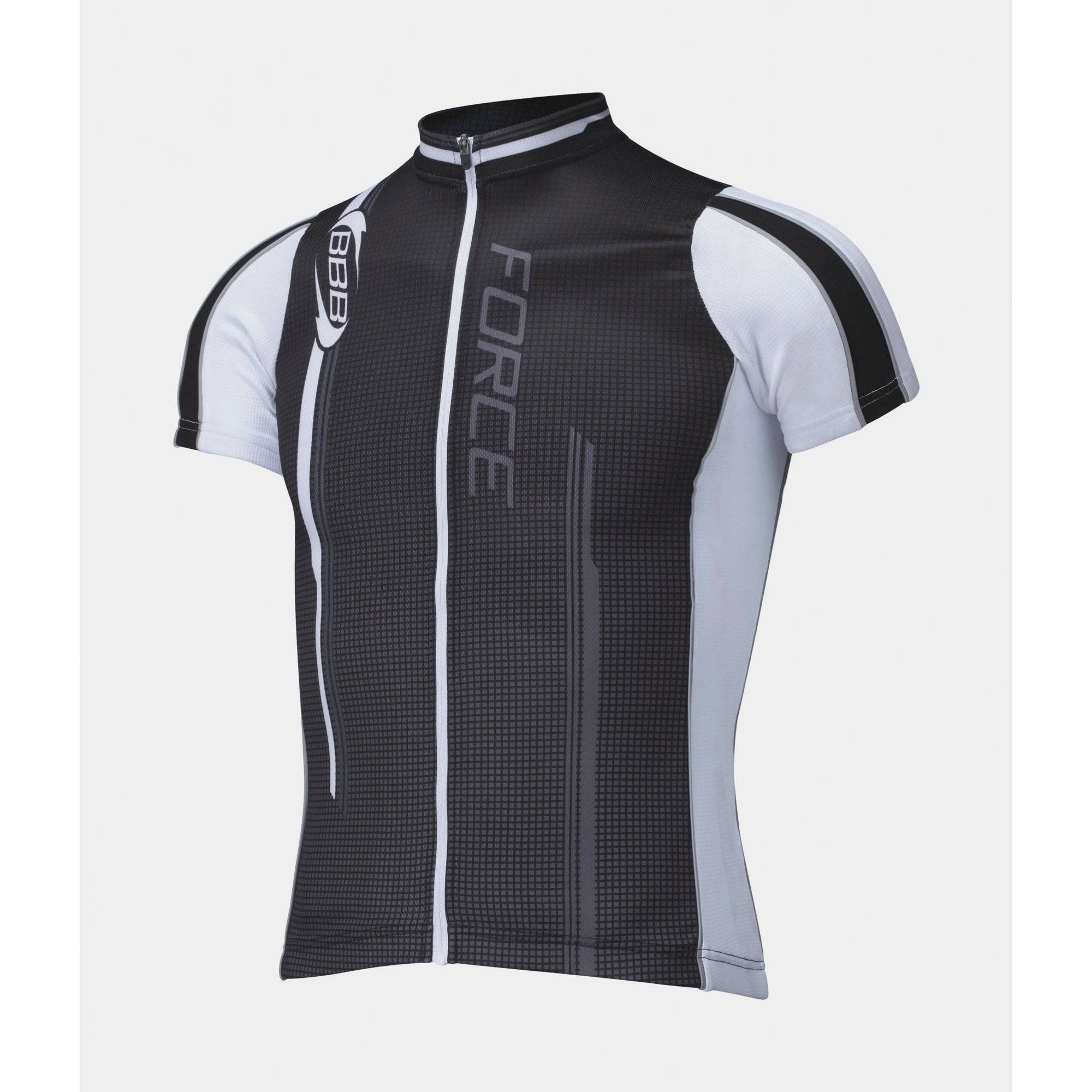 BBB Quadra LS cycling jersey in black and red with reflective accents and back pockets, designed for comfort and visibility.