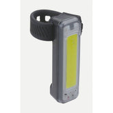 BBB BLS-136 Signal Front LED Bike Light with USB Rechargeable waterproof design, mounted on a bike handlebar for visibility.