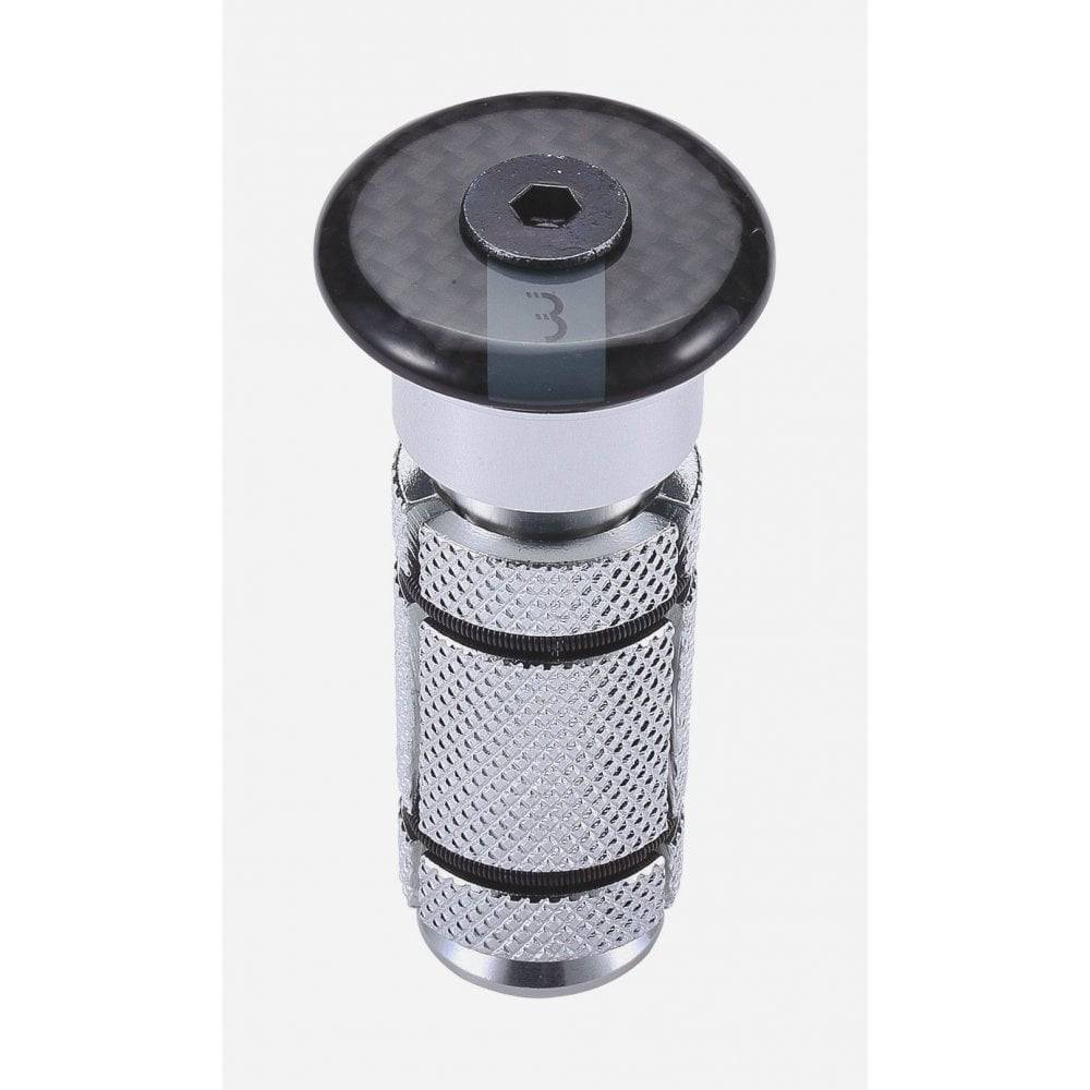 BBB BAP-03 PowerHead 1.1/8 headset compressor tool for carbon and aluminium bike forks, shown in a close-up image.