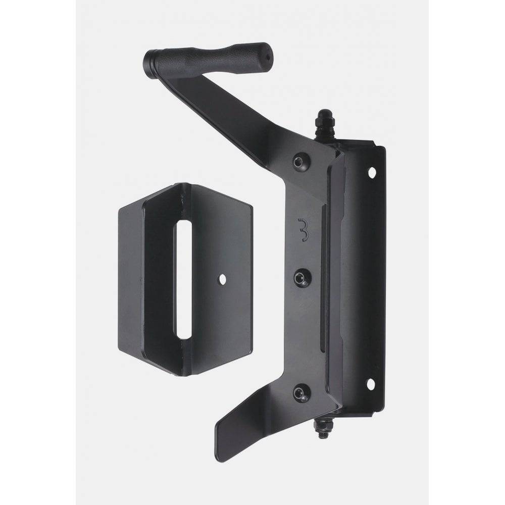 BBB BTL-127 parking lot bike storage hook with swivel and rear wheel backplate for secure bike parking and organization.