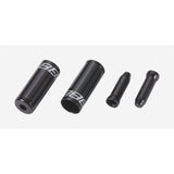 BBB Cablecap Kit BCB-99 with anodized aluminum ferrules for bike cables, showing assembled components and cable fittings.