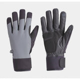 BBB ColdShield winter cycling gloves in black with reflective accents, waterproof material, touchscreen fingertips, and adjustable wrist straps.