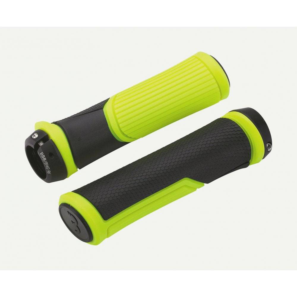 BBB Cobra Grips BHG-96 ergonomic bike handlebar grips with gel palm support, featuring black rubber and textured surface for comfort.