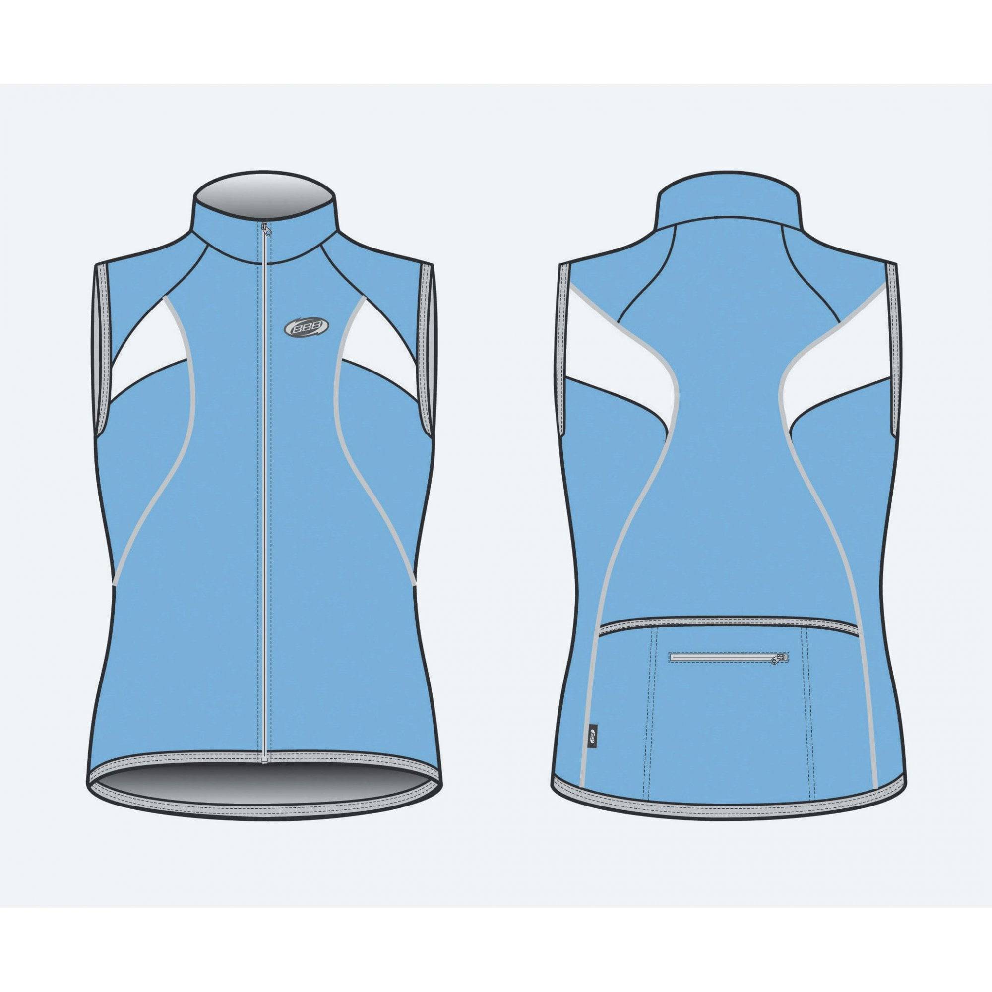 BBB CoolGirl NS blue sleeveless women's jersey with pockets, lightweight cycling clothing from BBB.