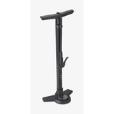 BBB AirBoost Floor Pump with Gauge BFP-28 showing dual head valve and digital pressure gauge for precise bike tire inflation.