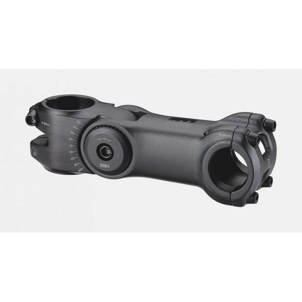 BBB Highsix Adjustable Stem V2 for e-bikes, 25.4mm handlebar clamp, compatible with Di2, bike components for customization.