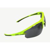 BBB BSG-52 Impulse Sport Glasses with matte yellow and black tips, smoke lenses, UV protection, designed for active wear.