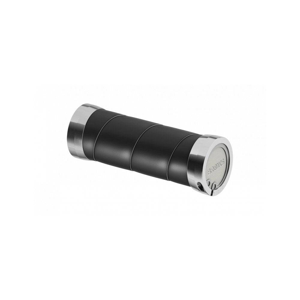 Brooks Slender Leather Bike Handlebar Grips with aluminium core and replaceable tape, designed for durable, comfortable riding.