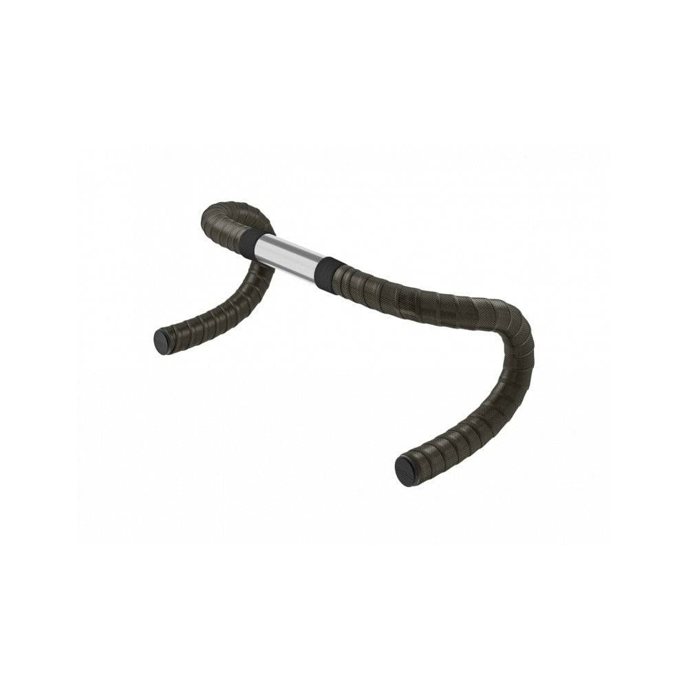 Brooks Cambium rubber bar tape with padded grip and bar end plugs for cycling handlebar coverage.