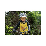 Kids Ride Shotgun unisex yellow kids' windproof jersey featuring a lion design, for ages 2 to 6 years, suitable for outdoor wear.