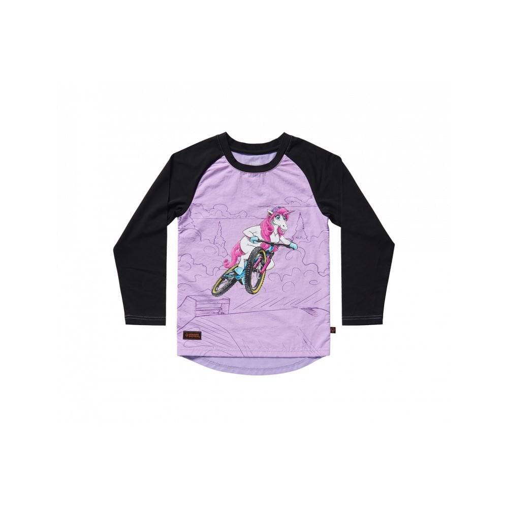 Kids Ride Shotgun Dino Windproof Jersey for kids aged 2-6, blue and black unisex clothing with a fun dinosaur design.