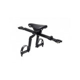 Black Kids Ride Shotgun Pro front mount child bike seat, lightweight and secure for young riders, shown from side view.