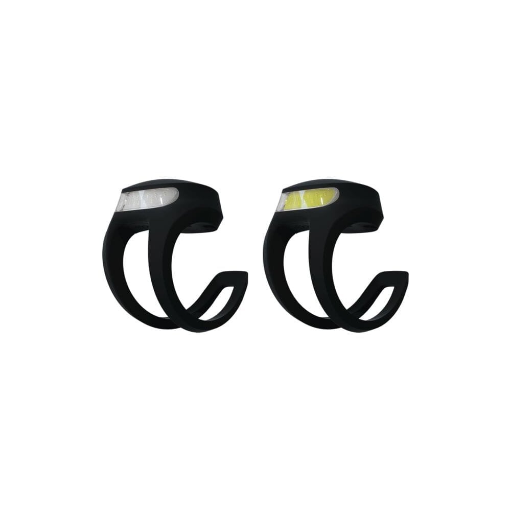 Knog Frog V3 rechargeable bike light set in denim blue with front and rear lights for cycling safety and visibility.